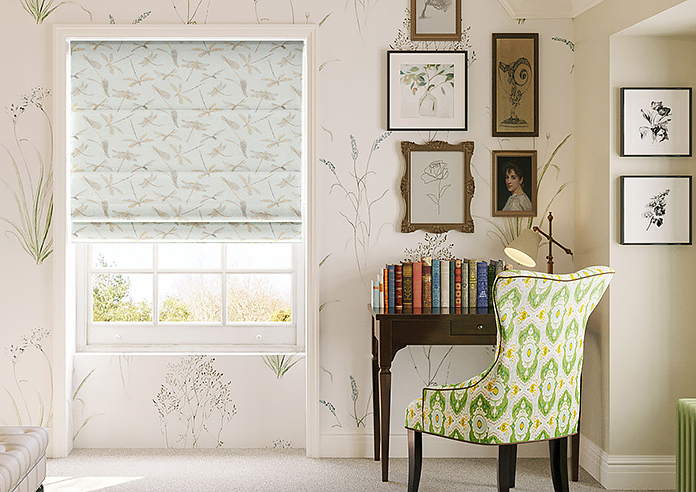 Dragonflies, Pale Blue - Twist&Fit Roman Blind - Image 3